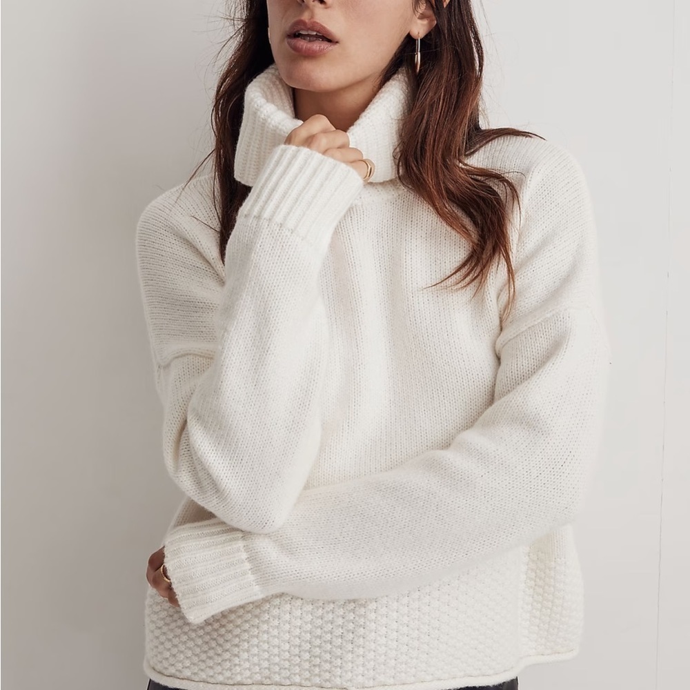 Madewell Sadler turtleneck sweater antique cream